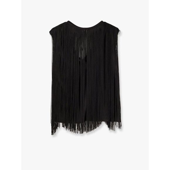 Nude Women Cotton And Viscose Top With Fringes - Picture 2 of 3